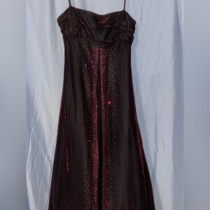 Red Two Toned black and red long sparkle prom dress Size Xs/S
